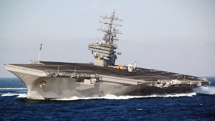 military, navy, aircraft carrier, USS Ronald Reagan, nautical vessel, HD wallpaper