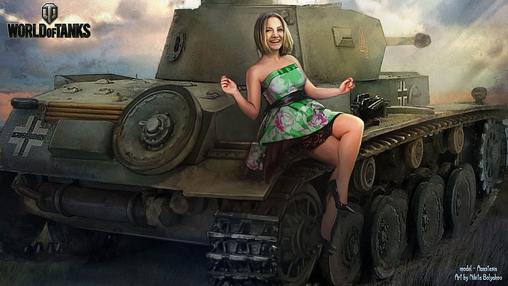 World of Tanks wallpaper, girl, WoT, Anastasia, Wargaming.Net HD wallpaper
