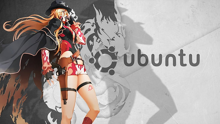 Ubuntu anime illustration, anime girls, sunlight, shadow, wall - building feature, HD wallpaper