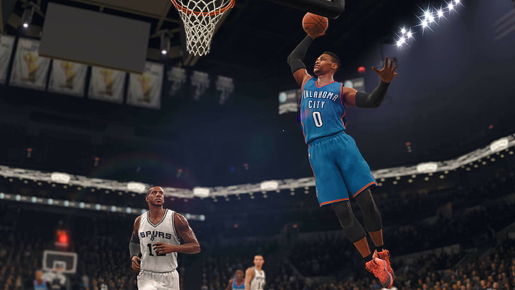 Russel Westbrook from] Oklahoma City Thunders, NBA LIVE 18, 4k, HD wallpaper