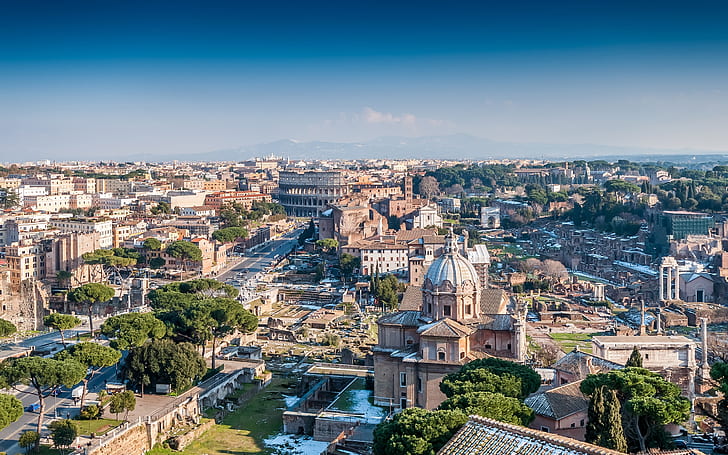 Architectural landscape of the city of Rome, Italy, HD wallpaper