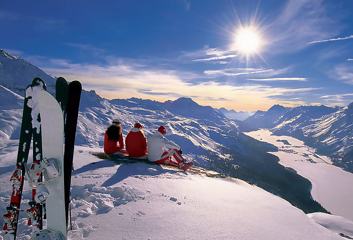 Skiing, Sports, Skiing Board, Skiing Equipment, Snow, Sun, Sunshine, Athlete, Mountains, HD wallpaper