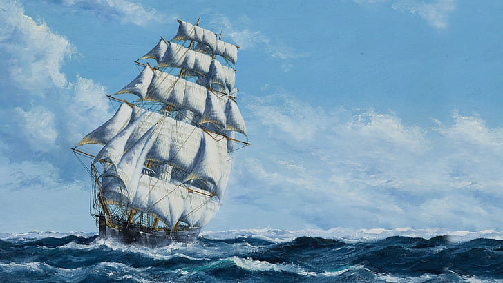 1920x1080 px Dinsdale John Bentham Sailing Ship People Alyssa Branch HD Art, HD wallpaper