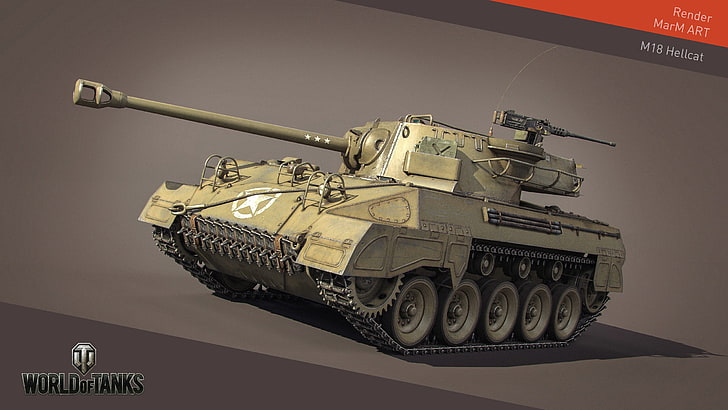 World of Tanks, wargaming, video games, render, M18 Hellcat, HD wallpaper