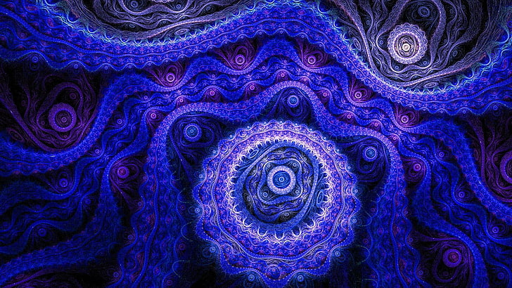 HD wallpaper: blue, abstract art, fractal art, pattern, organism, psychedelic  art | Wallpaper Flare