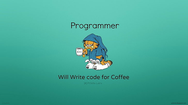 Programmer logo, Technology, Programming, Coder, Garfield, Humor