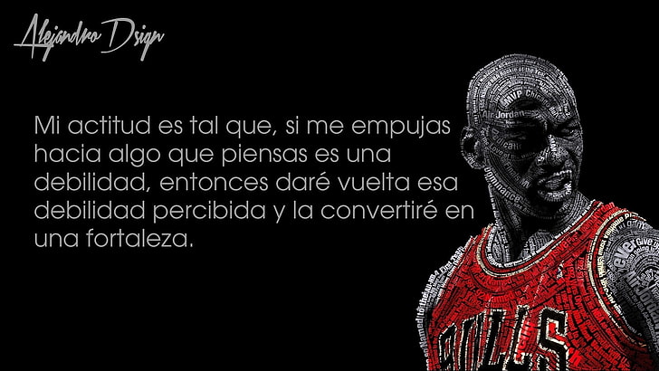 typographic portraits, Michael Jordan, basketball, Chicago Bulls, HD wallpaper
