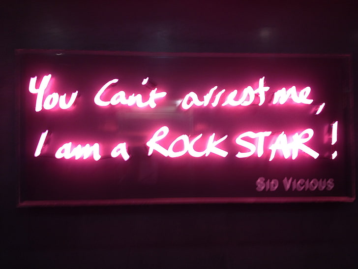 architecture, hard, neon, punk, quote, rock, Roll, sid, sign