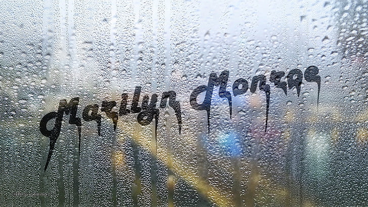 Marilym Monroe, Foggy window, glass - material, drop, wet, transparent, HD wallpaper