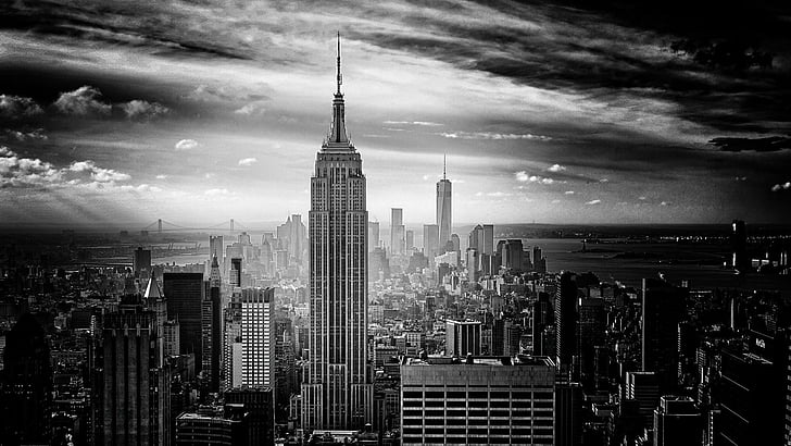black & white, monochrome, photo, photography, new york city, HD wallpaper