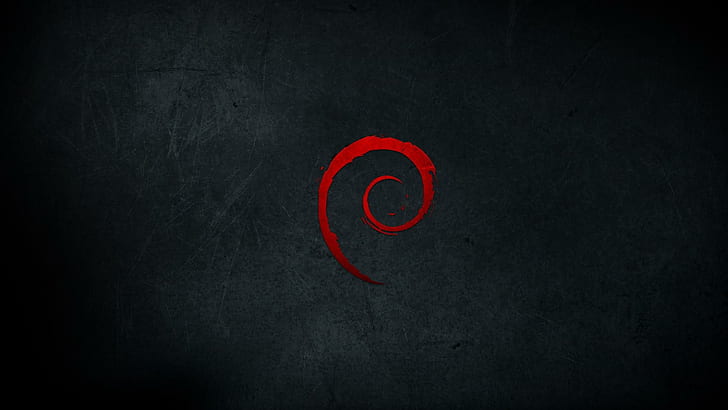 Debian logo, red spiral logo, computers, 1920x1080, linux