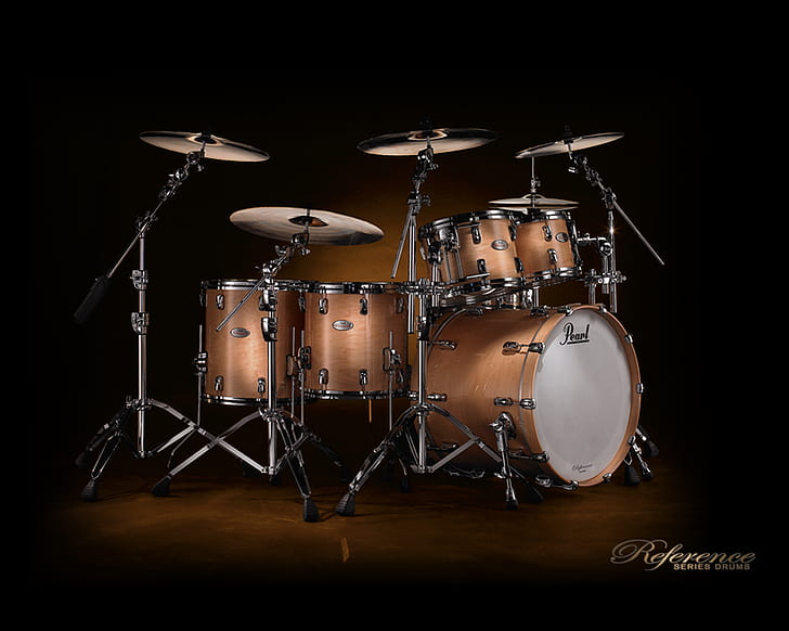 Drums HD, brown and white drum set, music