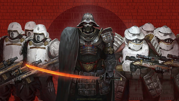 Star Wars Darth Vader and Storm Troopers wallpaper, science fiction