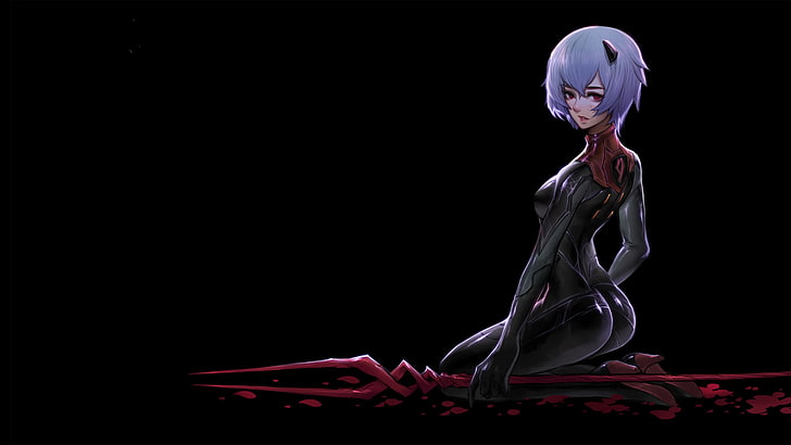 Ayanami Rei, blood spatter, Neon Genesis Evangelion, Spear of Longinus