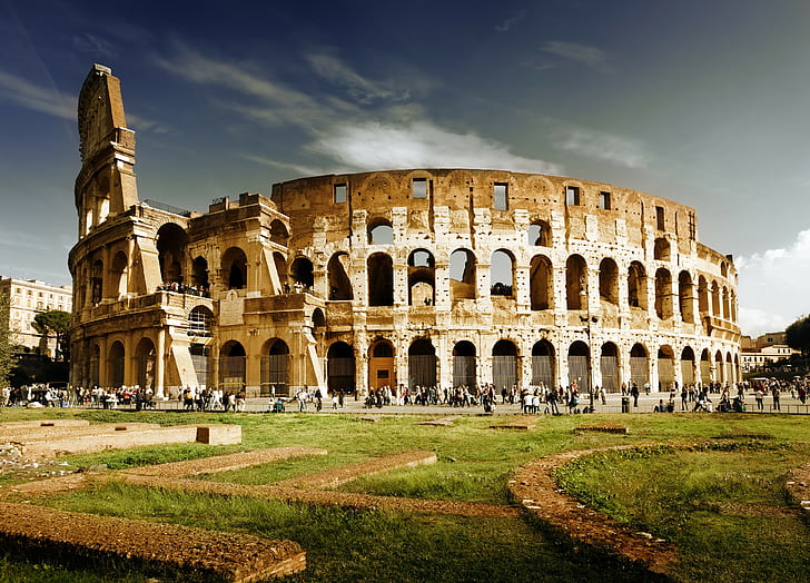 architecture, building, ancient, Rome, Colosseum, HD wallpaper