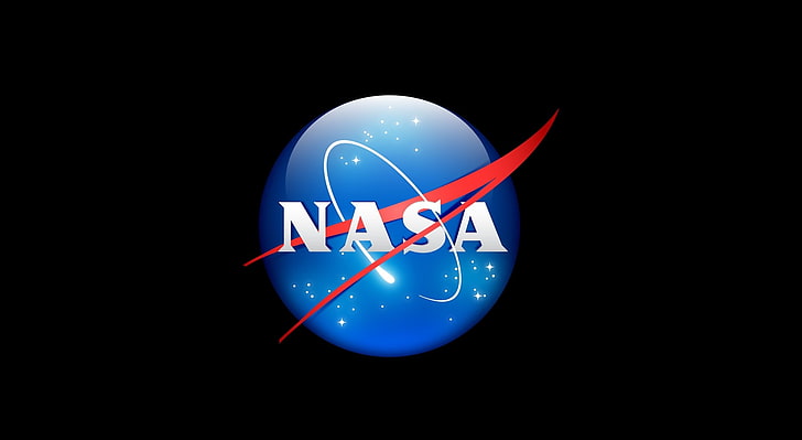 NASA, NASA logo, Space, black background, studio shot, copy space