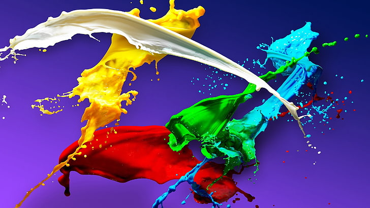 colorful, art, splash, liquid, HD wallpaper