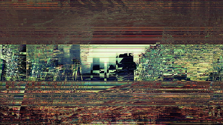 brown wooden framed wall decor, glitch art, LSD, abstract, architecture, HD wallpaper