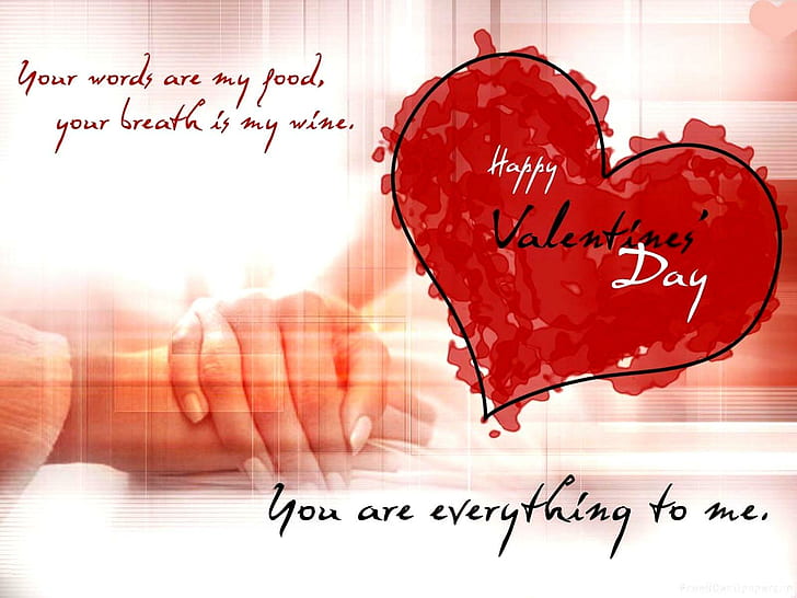 Happy Valentines Day Card, red happy valentine and quote illustration, HD wallpaper