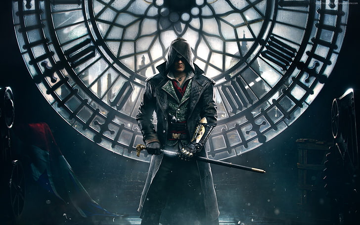 black and gray metal frame, Assassin's Creed Syndicate, one person, HD wallpaper