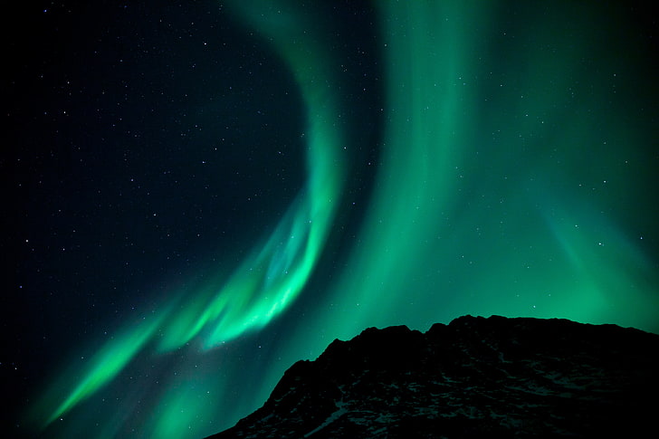 green sky phenomenon, northern lights, night, night sky, star - Space, HD wallpaper