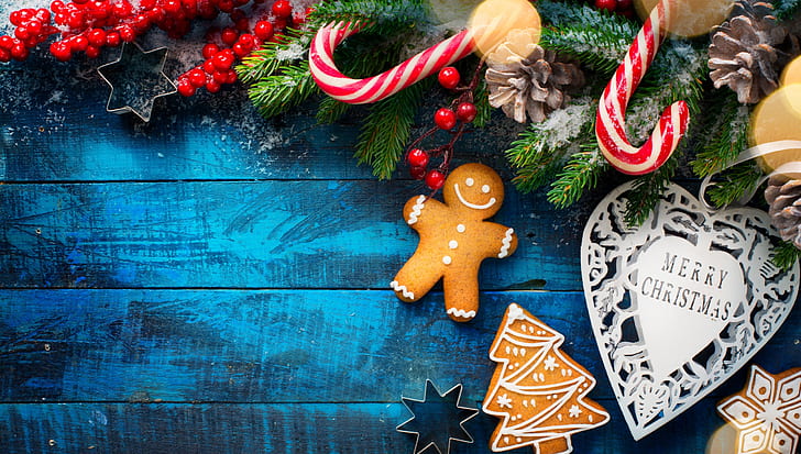 Holiday, Christmas, Candy Cane, Cookie, Gingerbread, Merry Christmas, HD wallpaper