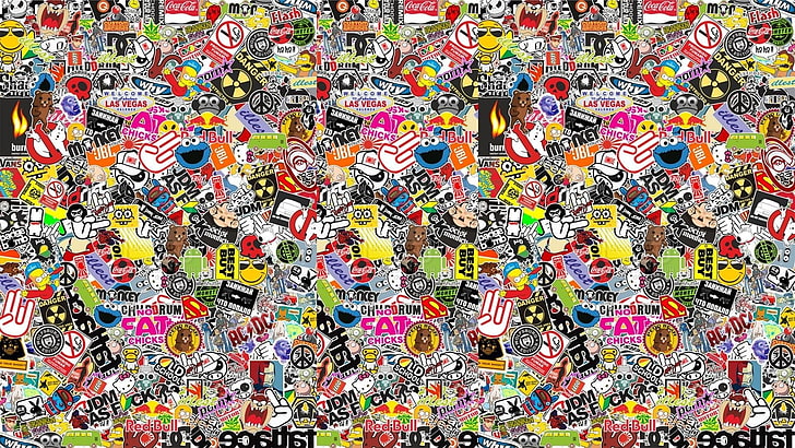 Man Made, Sticker Bomb, HD wallpaper