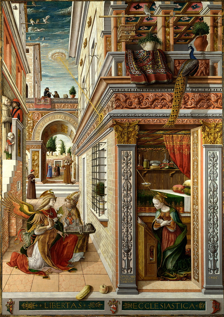 Carlo Crivelli, renaissance, painting, portrait display, architecture, HD wallpaper