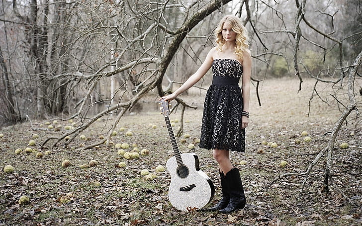 Taylor Swift, Celebrities, Star, Girl, Curly Hair, Face, Blonde, Beauty, Violin, Dead Trees