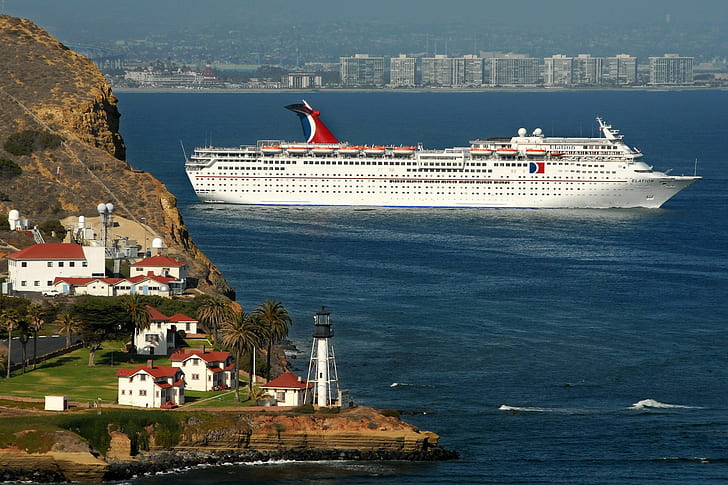 ferry, cruise ship, vehicle, HD wallpaper