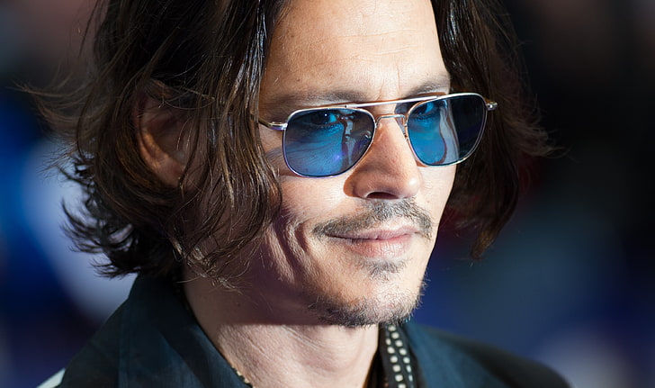 Johnny Depp, eyeglasses, eyes, smile, men, one Person, people