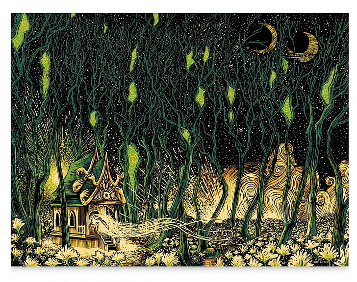 green and yellow abstract painting, James R. Eads, Iggy Pop, poster