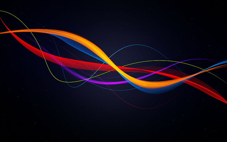 abstract, wavy lines, multi colored, no people, illuminated