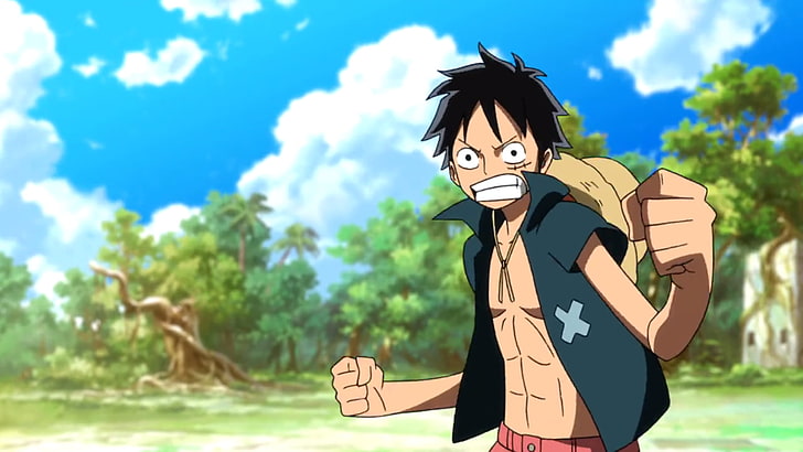 Luffy of One Piece character, Monkey D. Luffy, anime, one person, HD wallpaper