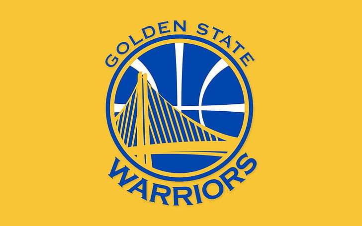 Golden State Warriors logo, NBA, basketball, sports, yellow, blue