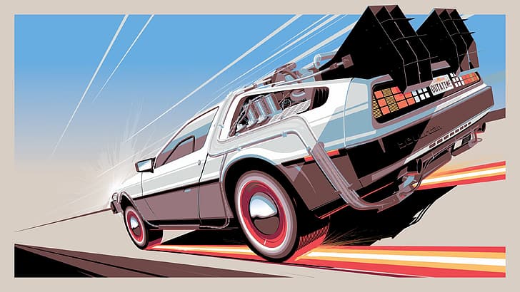 DeLorean, DMC DeLorean, Back to the Future, car, time travel, HD wallpaper