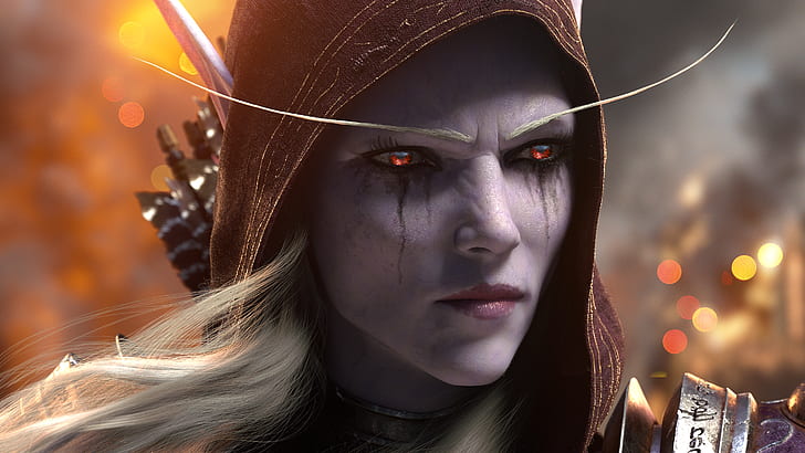 CG, Forsaken (character), Warcraft, elven, white hair, CGI