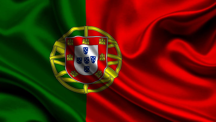Portugal football team flag, satin, symbols, national Landmark, HD wallpaper