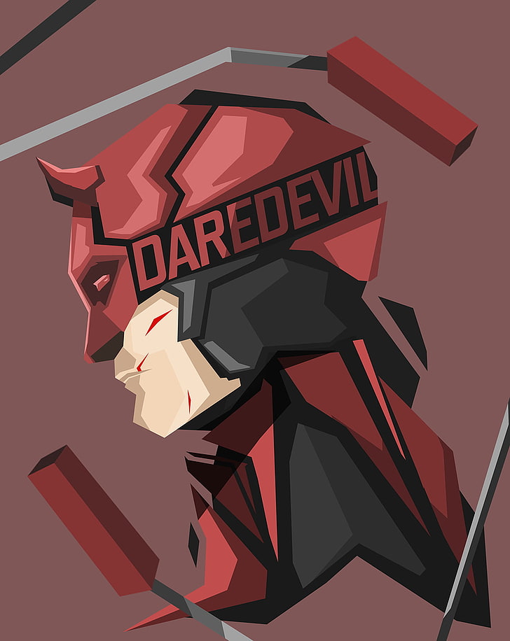 Daredevil illustration, superhero, Marvel Heroes, DC Comics, sign, HD wallpaper