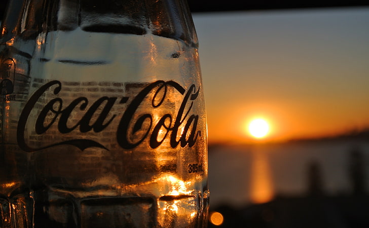 Glass Coke Sunset, Coca-Cola bottle, Food and Drink, Nature/Sun and Sky, HD wallpaper