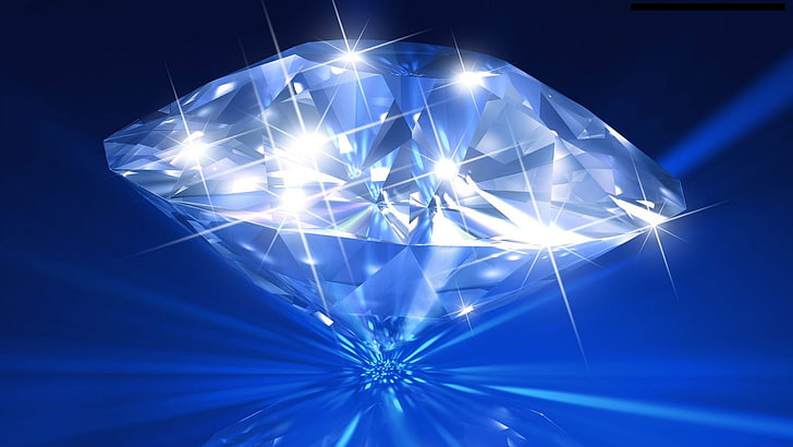 diamond beautiful backgrounds desktop, blue, glowing, bright, HD wallpaper