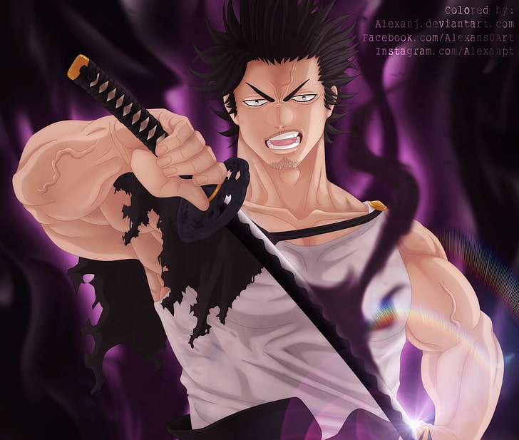 Hd Wallpaper Anime Black Clover Angry Black Hair Man Sword