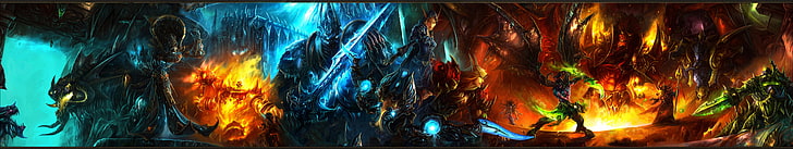 dragons wallpaper, weapon, sword, fantasy art, Warcraft, World of Warcraft