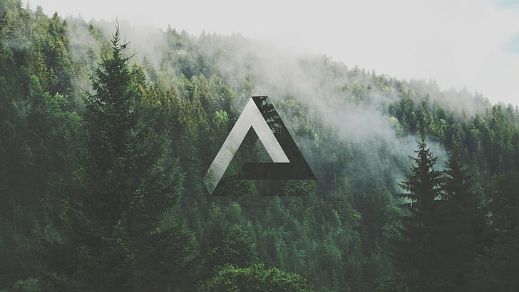 forest, geometry, Penrose triangle, HD wallpaper