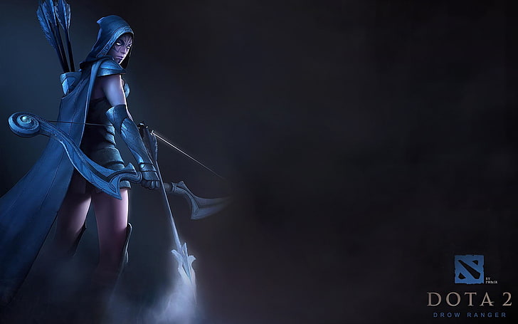 Dota, Defense of the ancient, Drow Ranger, copy space, low angle view, HD wallpaper
