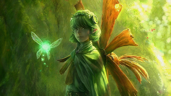green haired girl character wallpaper, Saria, The Legend of Zelda