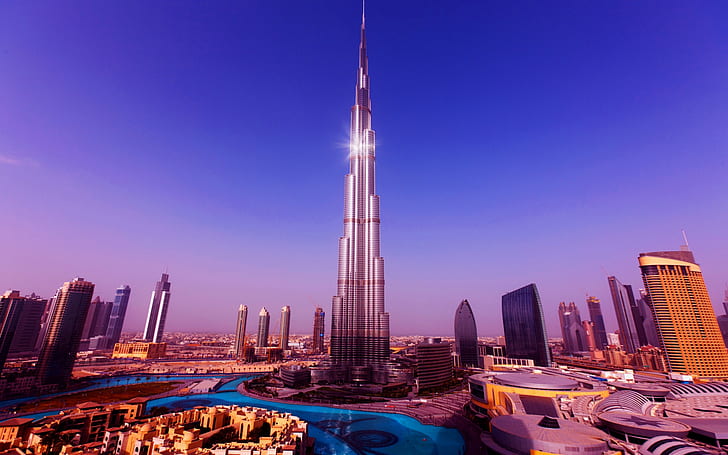 Burj Khalifa Tower Dubai , gray high rise tower, travel and world