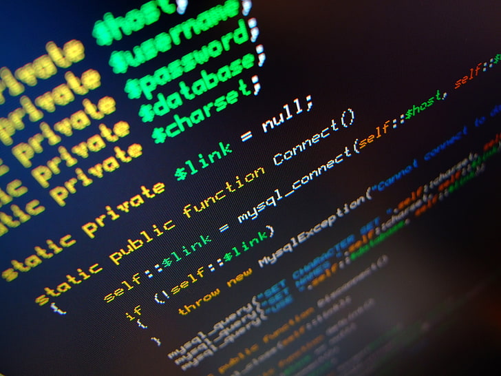 computer codes screengrab, syntax highlighting, PHP, programming