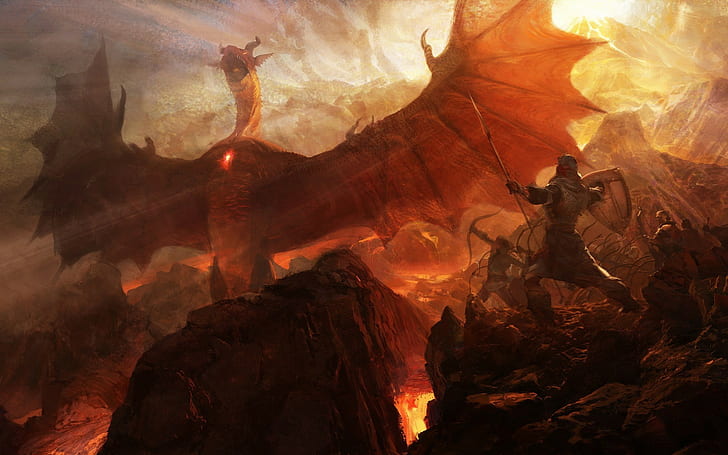 dragons dogma dragon fantasy art, HD wallpaper