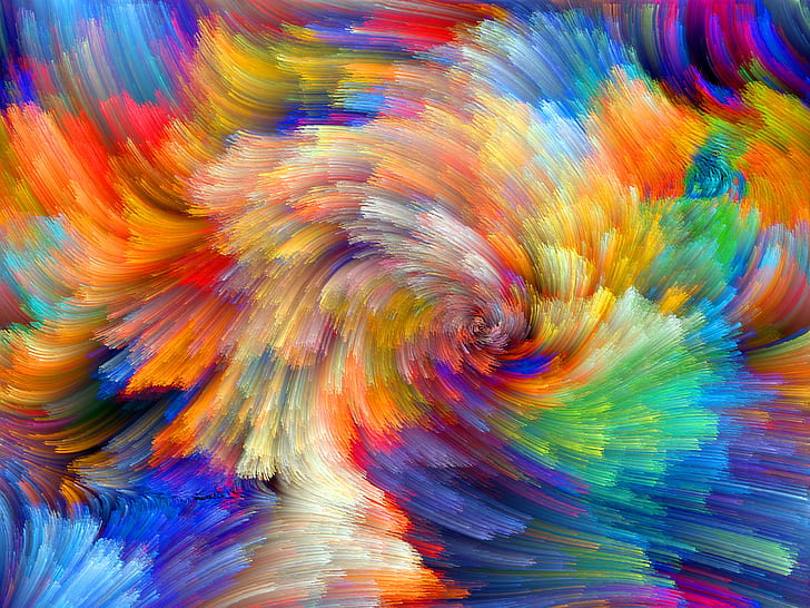 Rainbow pattern, colorful lines, abstract pictures, HD wallpaper
